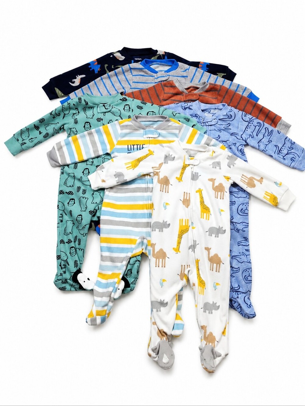 Simple Joys by Carter's 7 Footed Sleepers Bundle Lot 6-9M Baby Boy